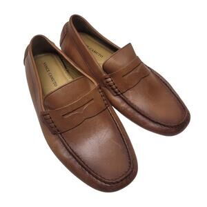 Vince Camuto Esmail Mens 10.5M Brown Leather Penny Driving Loafers